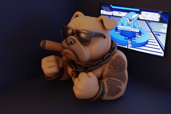 Bad Boy Bulldog: A Bold 3D Model