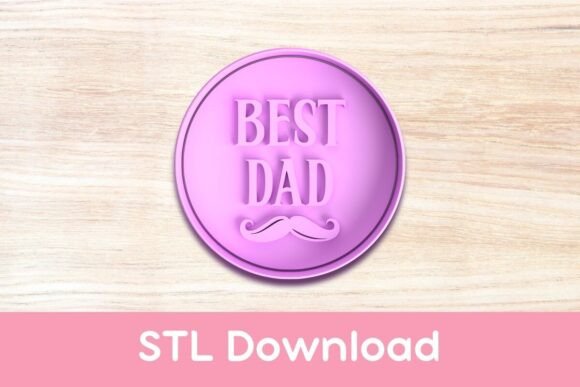 Best Dad Moustache Cookie Cutter and Stamp STL