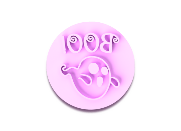 Boo with Ghost Stamp Cookie Cutter and Stamp STL: A Spooky and Adorable Addition to Your Halloween Baking
