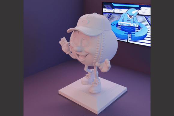 Cartoon Baseball: A Charming 3D Model for Your Creative Space