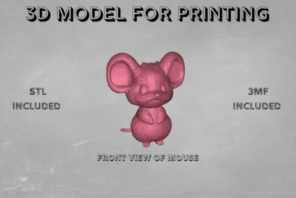 Charming Chibi Mouse Figure for 3D Printing