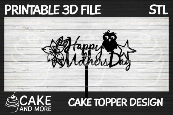 Charming Happy Mother's Day Owl and Flower Topper