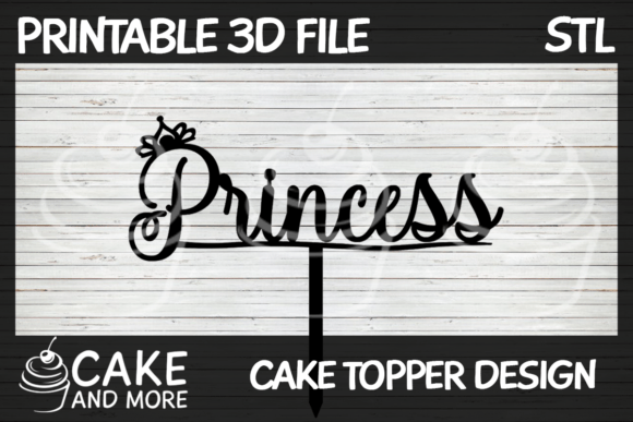 Charming Princess Script with Crown Topper: A Perfect Touch for Royal Celebrations