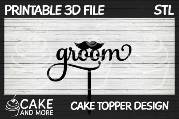 Dapper Groom Mustache Cake Topper
