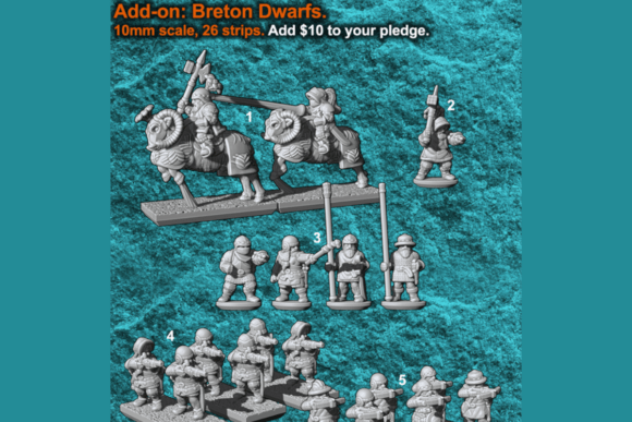 Discover the 10mm Breton Dwarfs - Army Bundle: A Unique Blend of Medieval Chivalry and Dwarven Grit