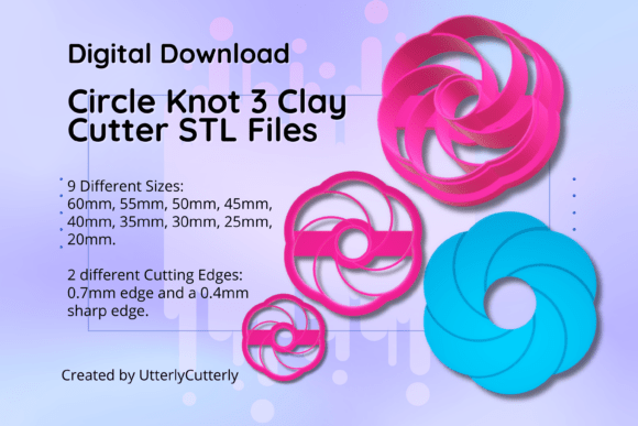 Discover the Versatility of Clay Cutter STL File Circle Knot- Elegan