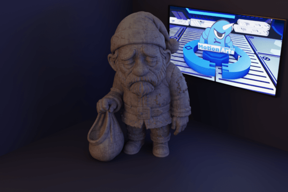 Disheartened Santa: A Unique 3D Christmas Model