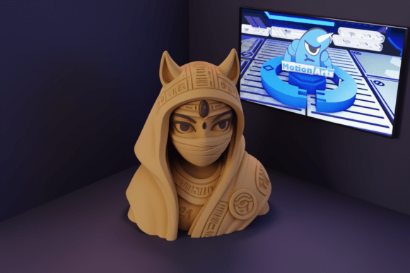 Egyptian Cat in 3D: Majestic Art and Elegance