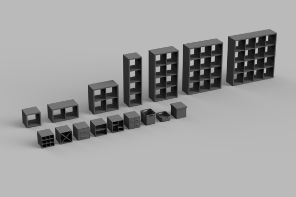Enhance Your Miniature World with 1:12 Scale Shelving Units STL
