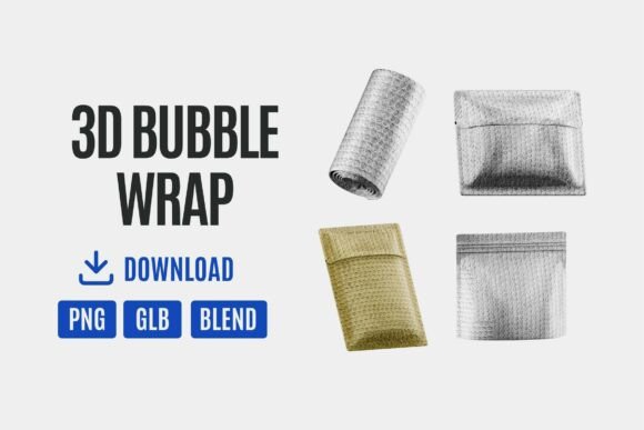 Enhance Your Packaging Designs with 3D Bubble Wrap Packaging Set 02