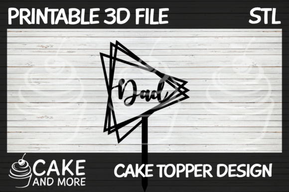 Geometric Dad Cake Topper: A Modern Design Essential