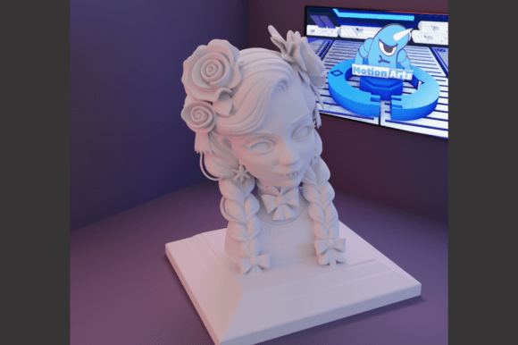 Monster Girl Bust: A Unique 3D Sculpture for Your Creative Projects