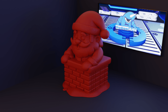 Santa Claus Coming out of the Chimney