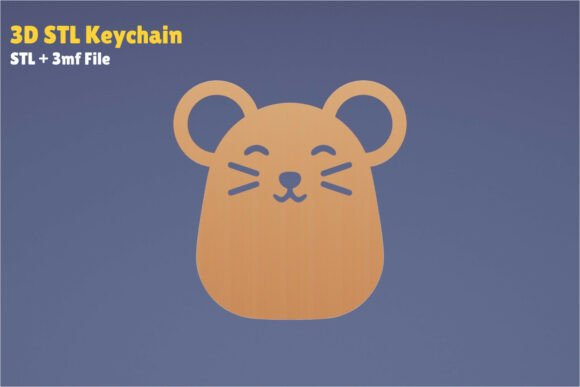 Simple Mouse Keychain 3D Print Model