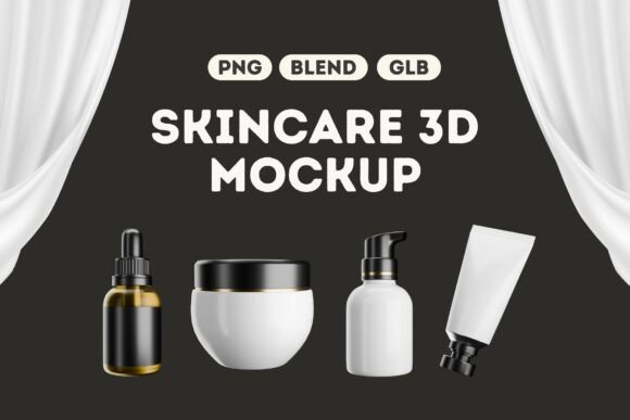 Transform Your Cosmetic Branding with Skincare 3D Mockup Vol 1