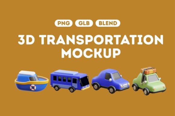 Unlock Creativity with the 3D Transport Vehicle Icons Set 02