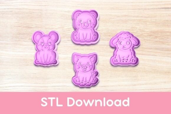 Whip Up Delightful Treats with Cute Animals Pack 1 Cookie Cutters and Stamp STLs