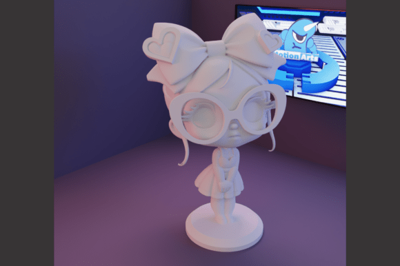 Young Lady with Bow: A Charming 3D Model for Collectors and Decorators